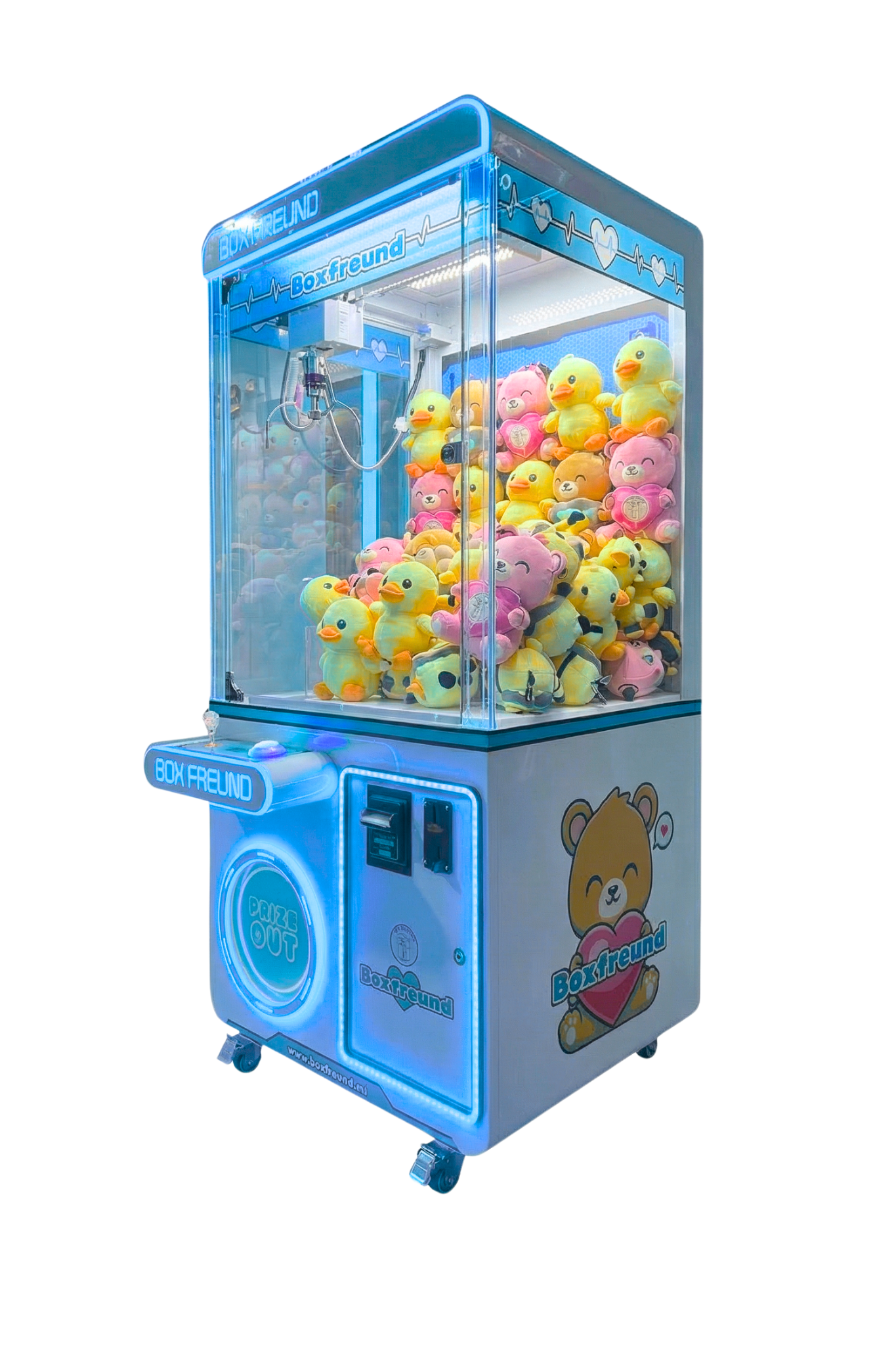 Greifautomat Greifer Claw Machine mit Trostpreis mit Münz- und Scheinwurf