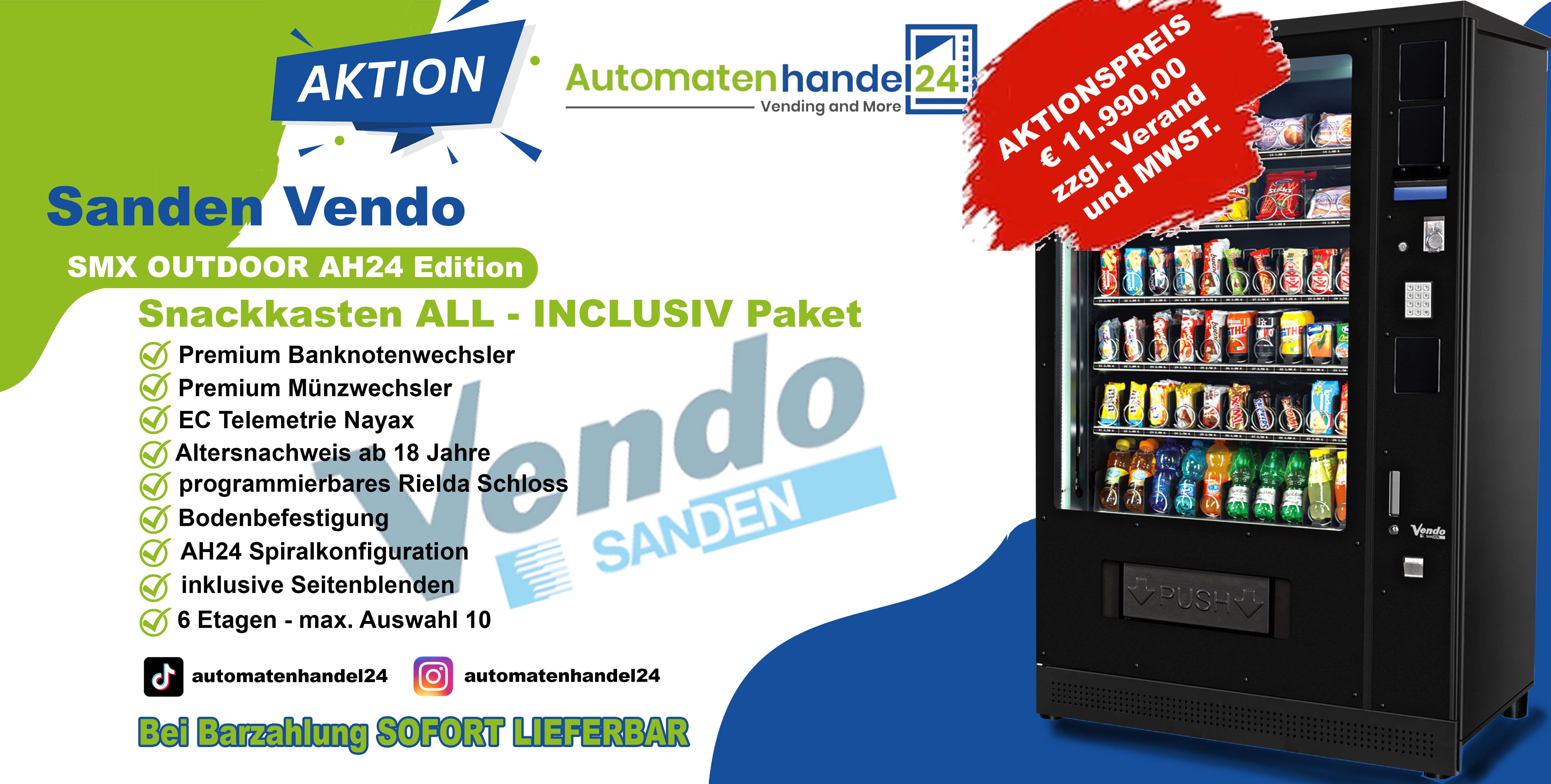 Flyer SMX Outdoor AH24 Edition, Warenautomat, Verkaufsautomat, Automat, Sanden Vendo