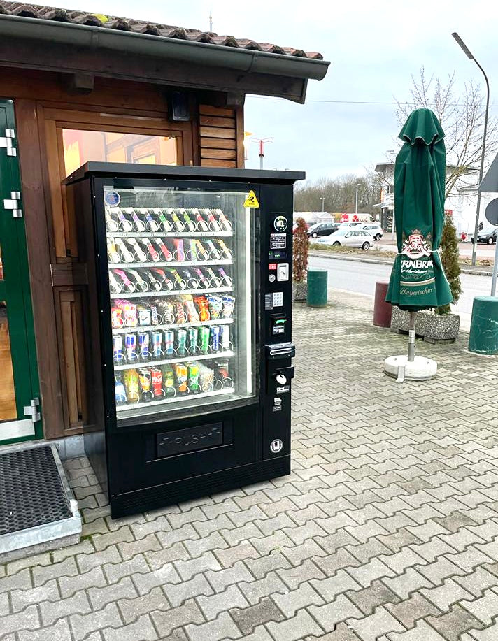 Sanden Vendo G-Snack 10 Outdoorautomat Warenautomat Verkaufsautomat Getränkeautomat Snackautomat Ausstellung am Einzelhandel